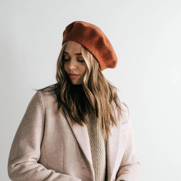 Madewell Accessories Madewell Rust Navy Snow Hat Wool Beret